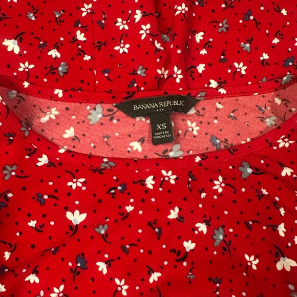 Red Banana Republic Factory Long Sleeve Belted Knit Fit and Flare Dress Size XS - Picture 8 of 9